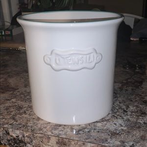 White and Teal Utensils Holder